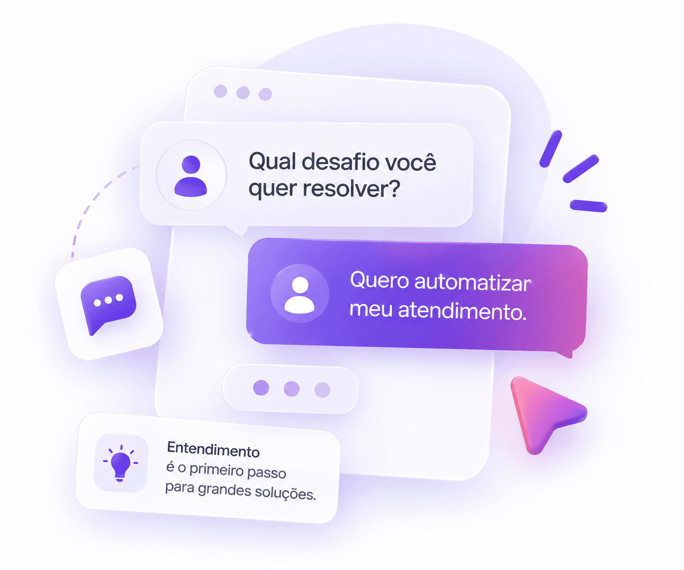 Ilustração de conversa para entender o desafio do cliente